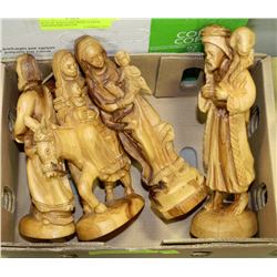 COLLECTION OF FOUR RELIGIOUS HAND CARVED FIGURES