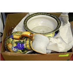 4 PIECE PORCELAIN SET INCLUDING PITCHER, TWO