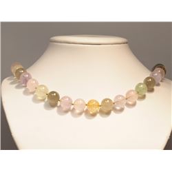 #2-NATURAL MULTI-COLOURED QUARTZ BEADED SHAPE