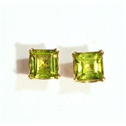#3-10KT GOLD PERIDOT(1.22CT) EARRINGS