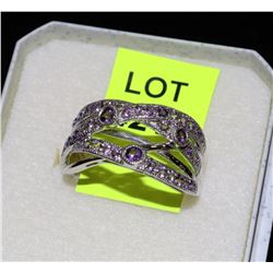 #10-STERLING SILVER AMETHYST RING