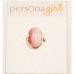 #12-STERLING SILVER PINK COTTON BEAD