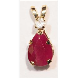 #16-10KT GOLD RUBY (0.79CT) PENDANT
