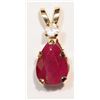 Image 1 : #16-10KT GOLD RUBY (0.79CT) PENDANT