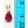 Image 2 : #16-10KT GOLD RUBY (0.79CT) PENDANT