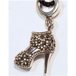 #18-STERLING SILVER LADY HIGH HEEL SHOE DANGLING  PENDANT