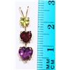 Image 2 : #22-10KT GOLD PERIDOT,GARNET, AMETHYST PENDANT