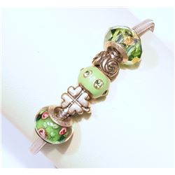 #26-STERLING SILVER PANDORA STYLE "PERSONA" BRACELET