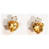 Image 1 : #28-10KT GOLD CITRINE  & CZ EARRINGS