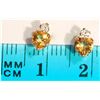 Image 2 : #28-10KT GOLD CITRINE  & CZ EARRINGS