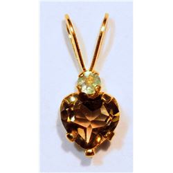 #33-10KT GOLD  ALEXANDRITE,SMOKEY TOPAZ PENDANT