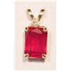 Image 1 : #35-10KT GOLD RUBY DIAMOND PENDANT