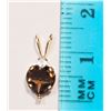 Image 2 : #38-10KT GOLD SMOKEY TOPAZ PENDANT
