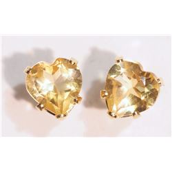 #39-10KT GOLD CITRINE EARRINGS