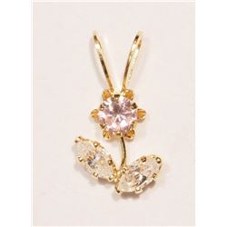 #40- 10KT GOLD CUBIC ZIRCONIA PENDANT