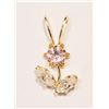Image 1 : #40- 10KT GOLD CUBIC ZIRCONIA PENDANT