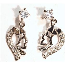 #43-STERLING SILVER CUBIC ZIRCONIA  EARRINGS