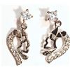Image 1 : #43-STERLING SILVER CUBIC ZIRCONIA  EARRINGS