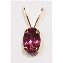 #45-14KT GOLD RHODOLITE GARNET PENDANT