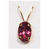Image 1 : #45-14KT GOLD RHODOLITE GARNET PENDANT