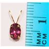 Image 2 : #45-14KT GOLD RHODOLITE GARNET PENDANT