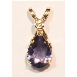 #47-10KT GOLD IOLITE (0.50CT) PENDANT