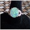 Image 1 : WHITE FIRE OPAL RING SET IN .925 STAMPED SILVER