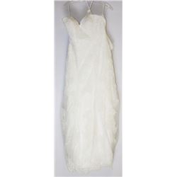 2-WHITE WEDDING DRESS WITH TRAIN BY J. DANIELS