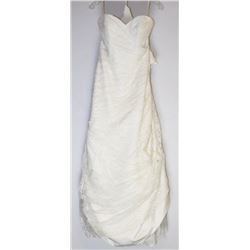 13-FULL LACE STRAPLESS GOWN, ZIPPER BACK W/TRAIN