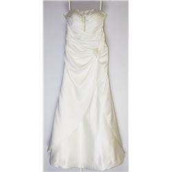22-SATIN STRAPLESS BEADED TOP WEDDING GOWN