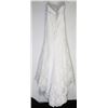 Image 2 : 27-STRAPLESS WHITE LACED EMBROIDERED GOWN W/TRAIN