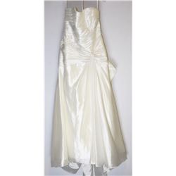 30-SATIN STRAPLESS WEDDING GOWN W/BEADED WAIST