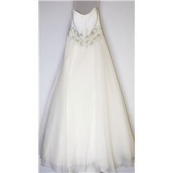 33-STRAPLESS LACE COVERED FULL GOWN W/TRAIN,