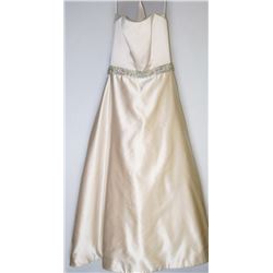 39-LIGHT PINK STRAPLESS W/TRAIN ZIPPERED, BEADED