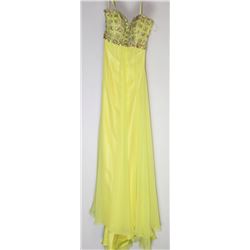 40-YELLOW STRAPLESS GOWN BACKLESS BEADED TOP