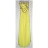 Image 2 : 40-YELLOW STRAPLESS GOWN BACKLESS BEADED TOP