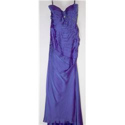 42-COBALT PURPLE/BLUE STRAPLESS CORSET TOP GOWN