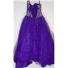 Image 2 : 43-PURPLE LACED STRAPLESS DRESS W/BEADED BODICE