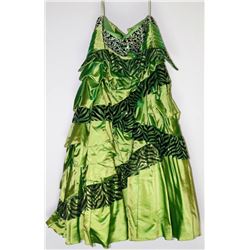 48-2 PIECE GREEN STRAPLESS LAYERED DRESS