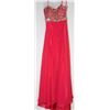 Image 1 : 55-RED BACKLESS GOWN W/ BEADED TOP SIZE 11/12