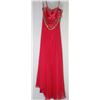 Image 2 : 55-RED BACKLESS GOWN W/ BEADED TOP SIZE 11/12