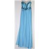 Image 1 : 59-BLUE LACE GOWN SEQUIN TOP ZIPPER BACK SIZE 8