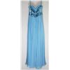 Image 2 : 59-BLUE LACE GOWN SEQUIN TOP ZIPPER BACK SIZE 8