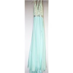 64-LIGHT GREEN LACE TOP STRAPLESS OPEN BACK W/