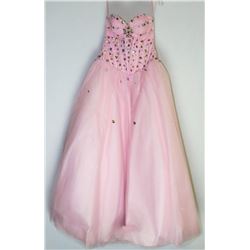 66-LIGHT PINK CORSET BACK, STRAPLESS, LACE COVERED