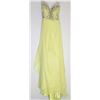 Image 1 : 68-YELLOW OPEN BACK SEQUIN TOP GOWN SIZE 11/12