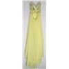 Image 2 : 68-YELLOW OPEN BACK SEQUIN TOP GOWN SIZE 11/12