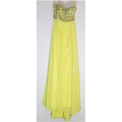 72-YELLOW OPEN BACK GOWN SIZE 3/4