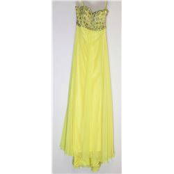 74-YELLOW OPEN BACK GOWN SIZE 1/2