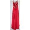 Image 2 : 77-RED BACKLESS GOWN W/BEADED BODICE SIZE 13/14